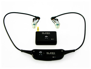 The Sleek Audio wireless earbud package includes a set of nice earbuds and both a wireless receiver and transmitter.